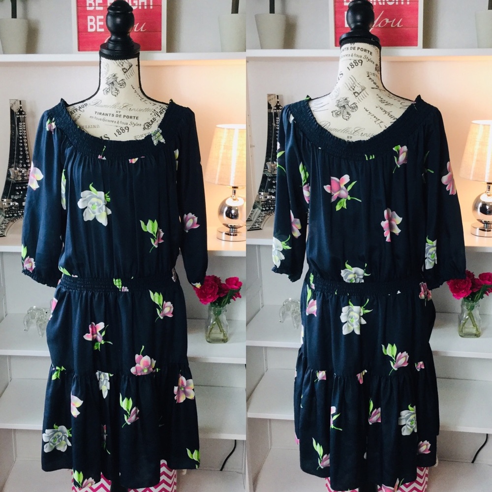NEW MARKDOWN!! L.I.E Off-The-Shoulder Navy Dress